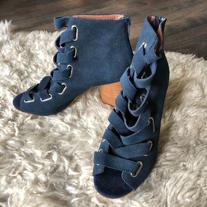 Sam Edelman Navy Suede Ankle Booties